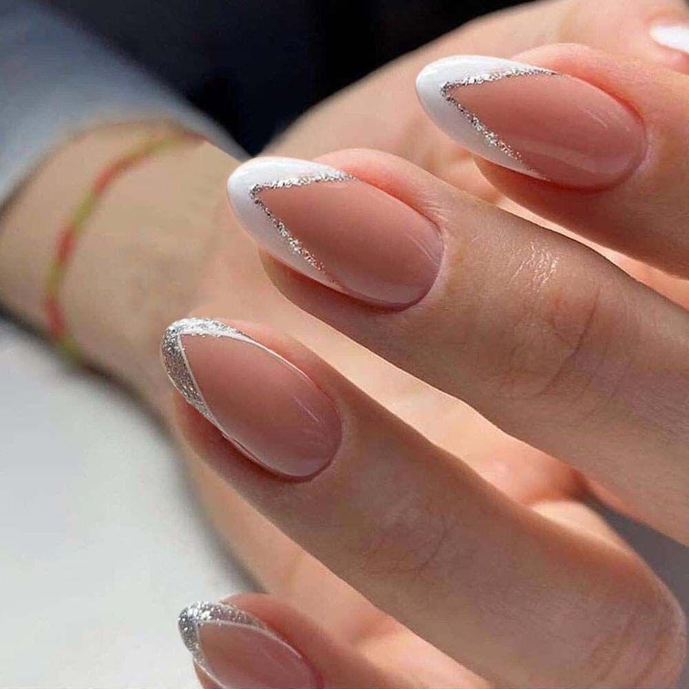 Bộ 24 Móng Tay Giả Che Phủ Toàn Diện Tháo Rời Được Kiểu Pháp