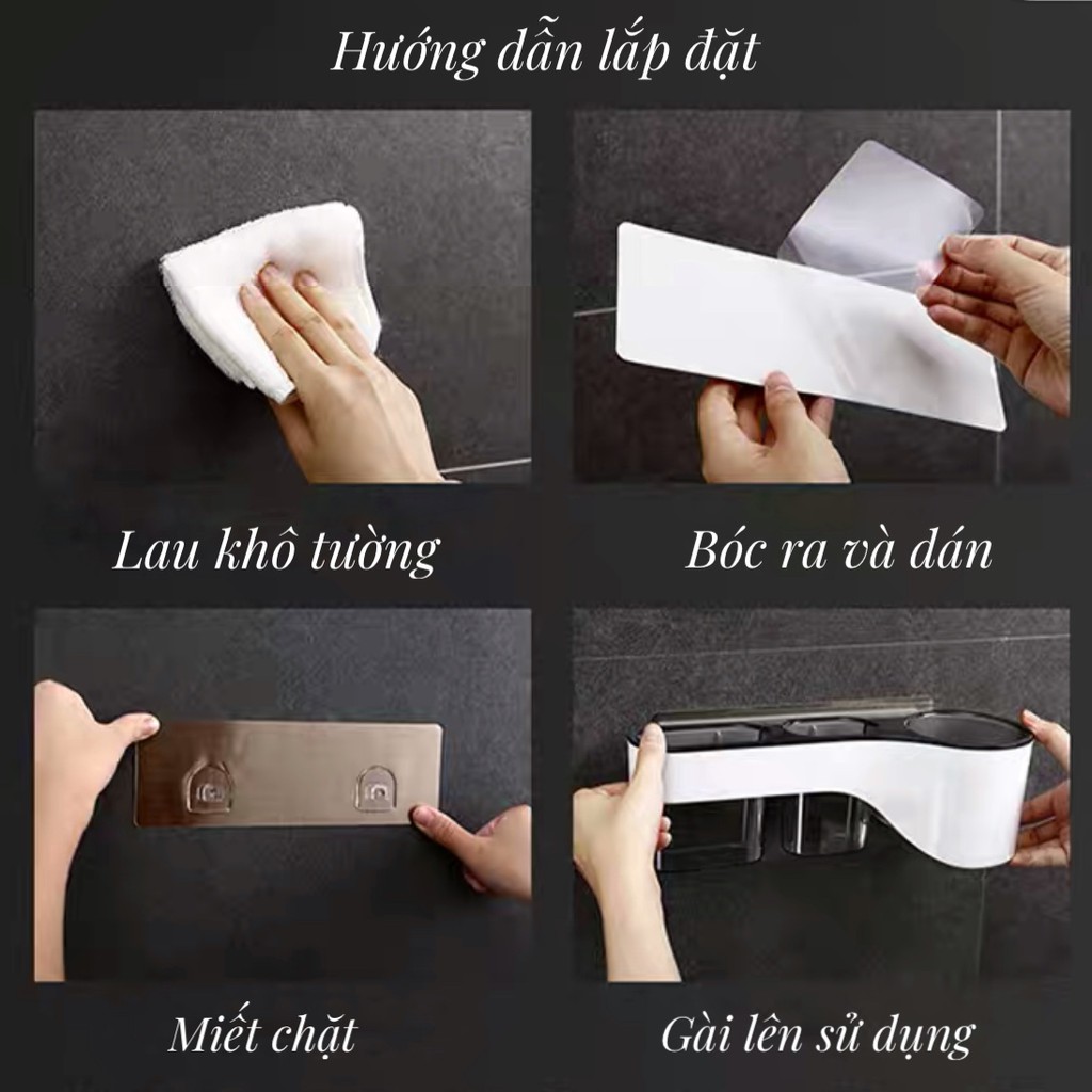 kệ nhựa dán tường nhà tắm để máy sấy bàn chải kem đánh răng