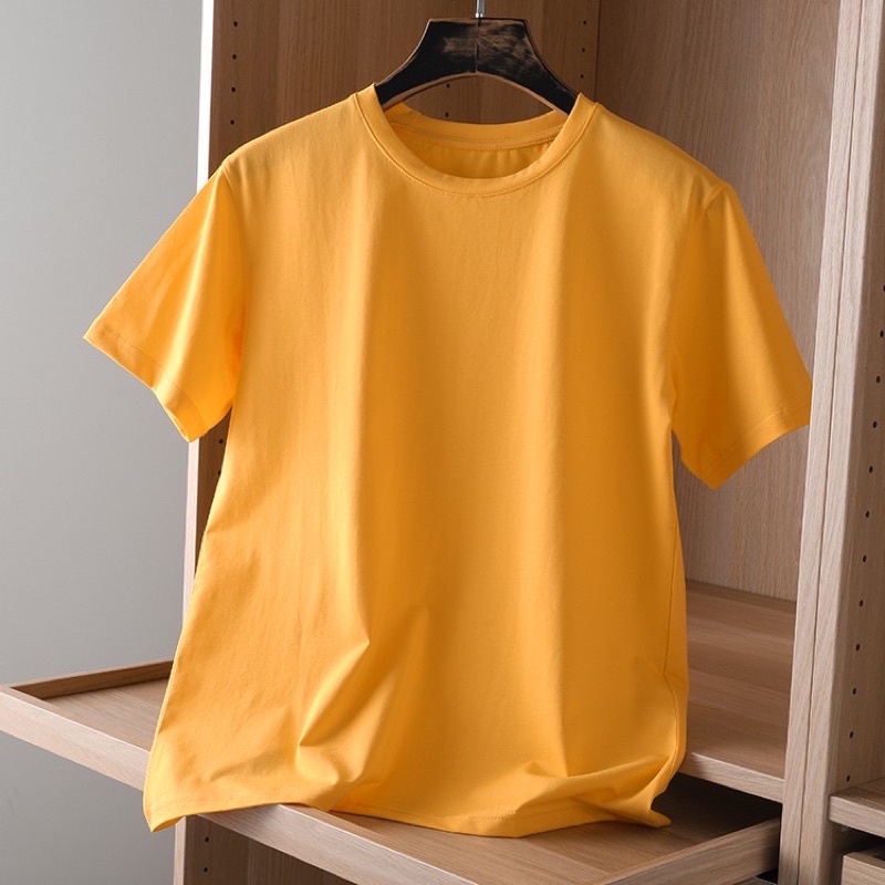 Áo Phông Trơn Cotton không cổ DUDE Tee tay ngắn fullsize 40-100kg