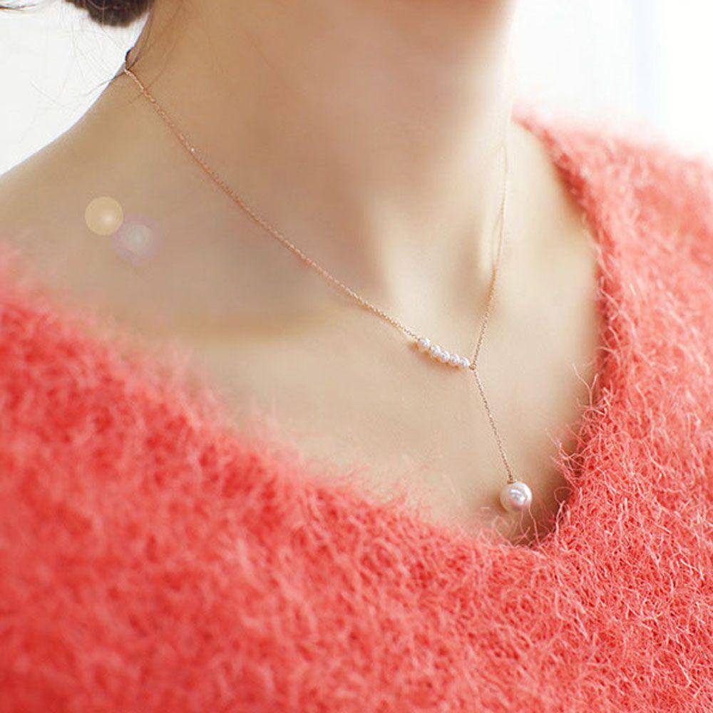 AROMA Vòng cổ Dáng Dài Phong Cách Hàn Quốc Đơn Giản Cho Nữ