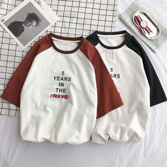 Áo thun tay lỡ form rộng in chữ cá tính 554
