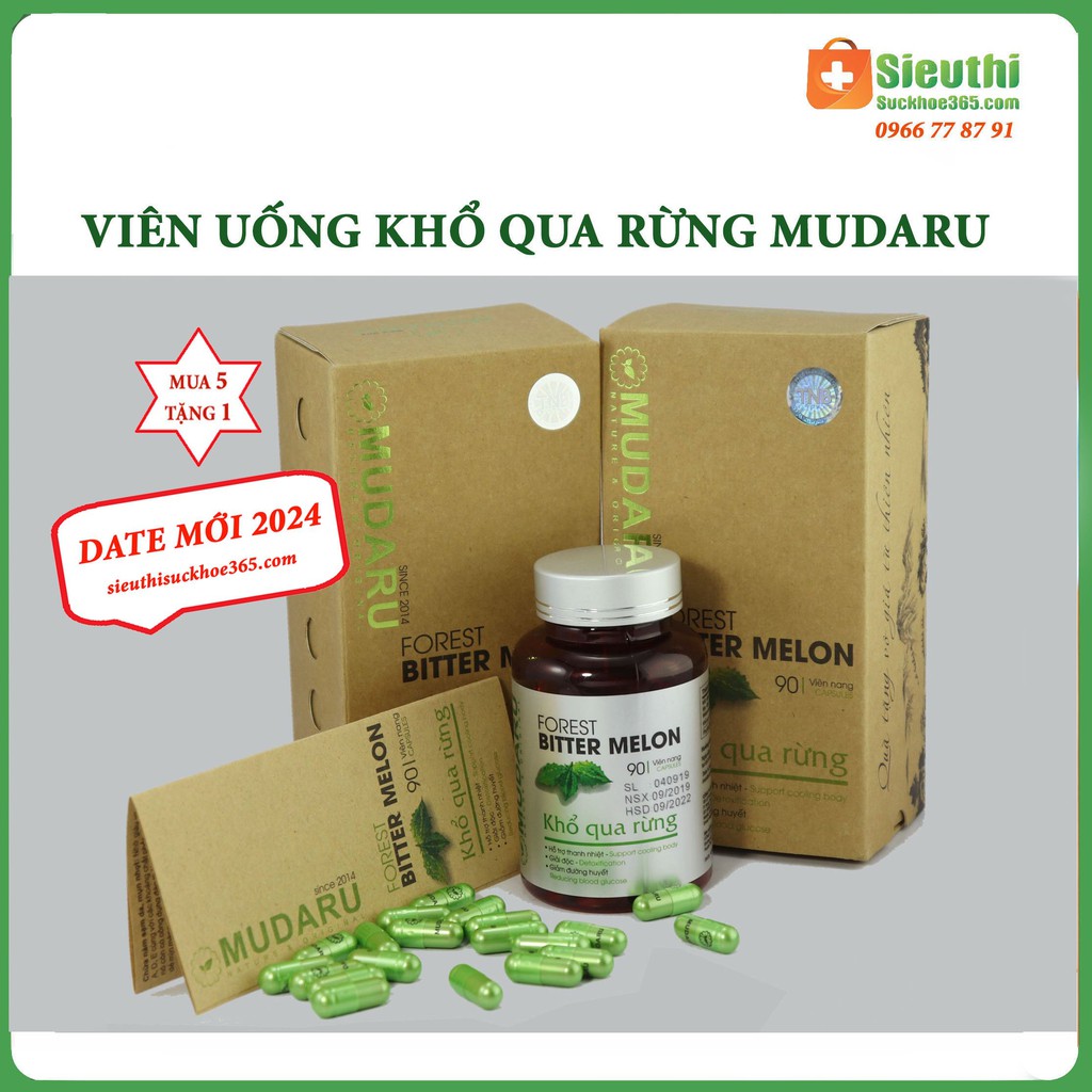 Combo 2 Hộp Viên uống Khổ Qua Rừng Mudaru- Hộp 90 viên Siêu Thị Sức Khoẻ 365