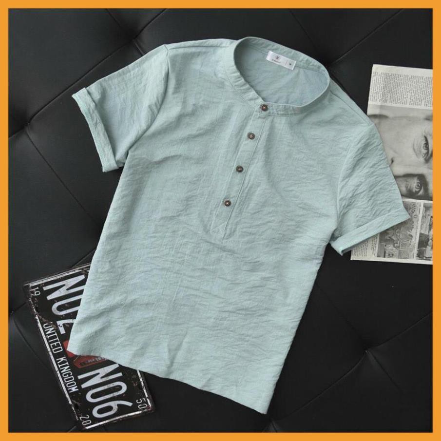 [HÀNG HOT]Áo thun nam cao cấp, Áo Đũi Nam Cổ Tàu Cộc Tay Đẹp Loại 1 hot 2021 AD63 | BigBuy360 - bigbuy360.vn