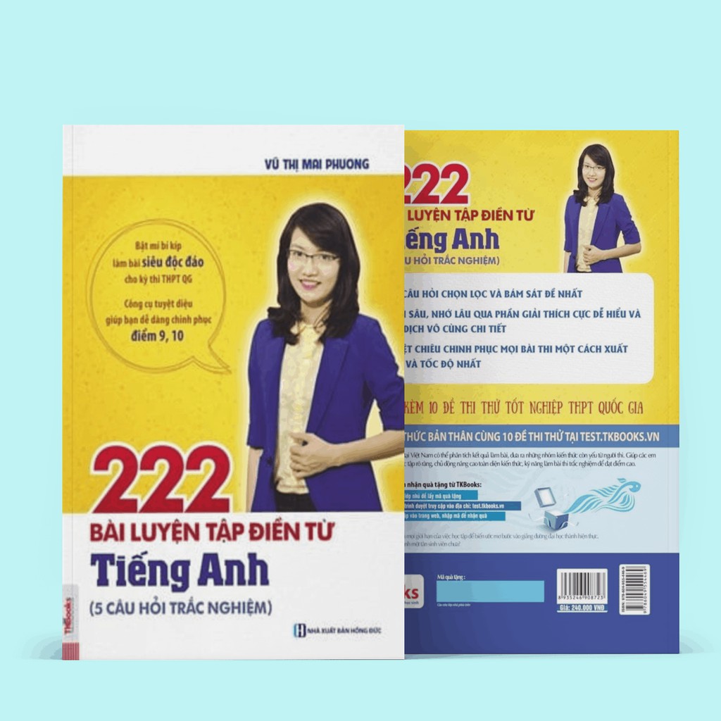 Sách - 222 Bài Luyện Tập Điền Từ Tiếng Anh: 5 Câu Hỏi Trắc Nghiệm (Học Cùng App MCBOOKS)