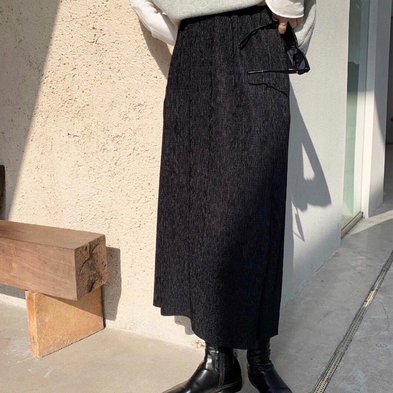 Chân váy nhung tăm trơn - hàng QC mã 1546 | BigBuy360 - bigbuy360.vn