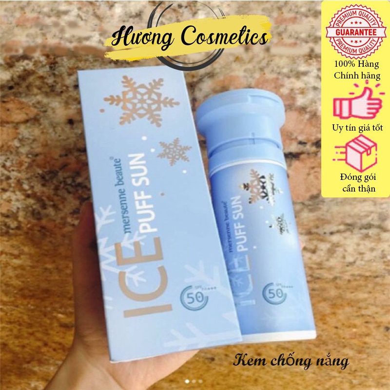 Kem chống nắng Ice Puff Sun Mersenne Beaute pha lê tuyết