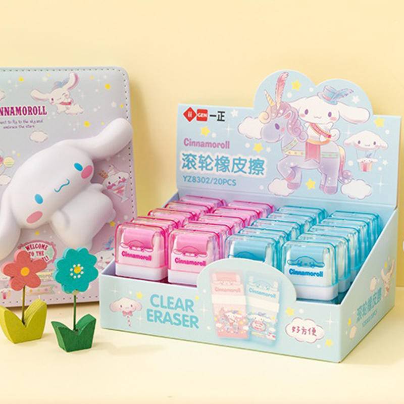 SANRIO Gôm Tẩy Hình Cinnamoroll Hoạt Hình Sáng Tạo Đa Năng Kèm Con Lăn Vệ Sinh Dành Cho Trẻ Em