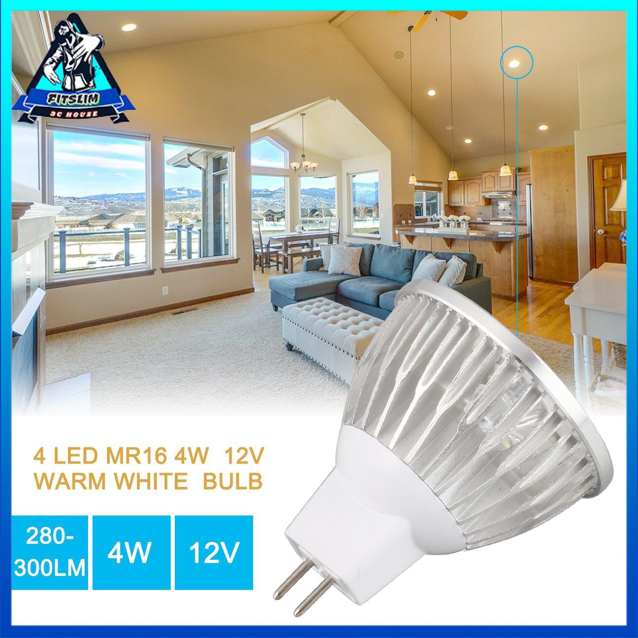 Bóng đèn LED góc chùm 45 độ MR16 Đèn chiếu sáng trắng ấm 4W Đèn chiếu điểm 12V