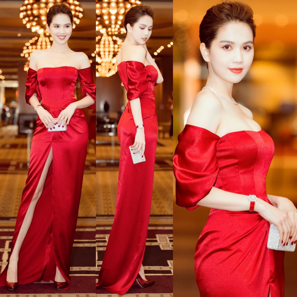 [Hình Thật - Shop Đầm Đẹp] Đầm Dạ Hội Dài Lụa Đỏ Cao Cấp Thiết Kế Cúp Ngực Xếp Ly Eo Đổ Rũ Duyên Dáng Quyến Rũ