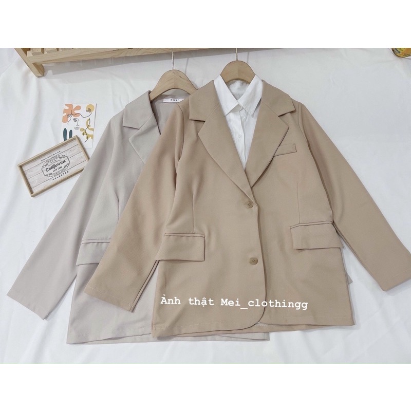 [Ảnh thật/video] Áo blazer dài tay nhiều màu ulzzang, Vest nữ 2 khuy túi nắp, hàng 1 lớp dày dặn, đứng form/ đồ công sở