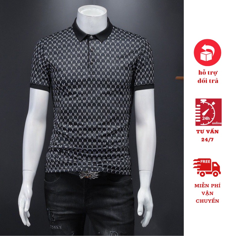 Áo thun nam POLO đẹp thiết kế vải cá sấu cotton cao cấp ngắn tay có cổ cao cấp