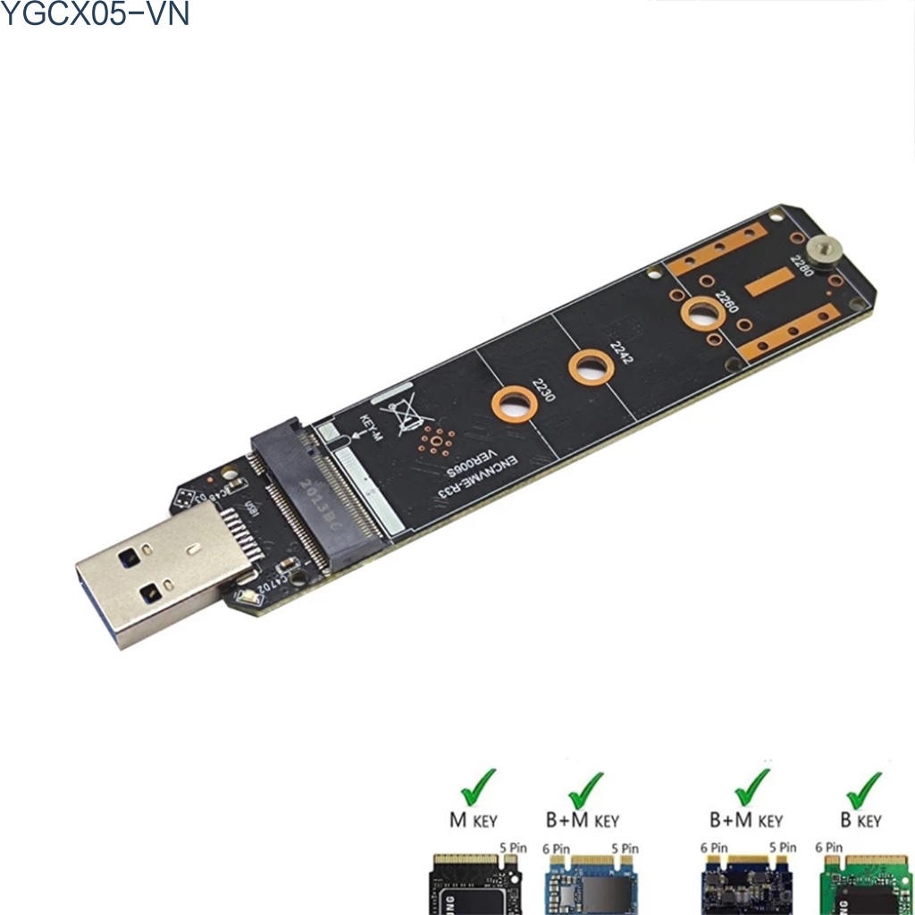 Thẻ Chuyển Đổi Usb 3.1 Sang M.2 Nvme Ngff Ssd 10gbps Rtl9210B M2 Ssd Sang Ngff Cho 2242 / 2260 / 2280 | BigBuy360 - bigbuy360.vn