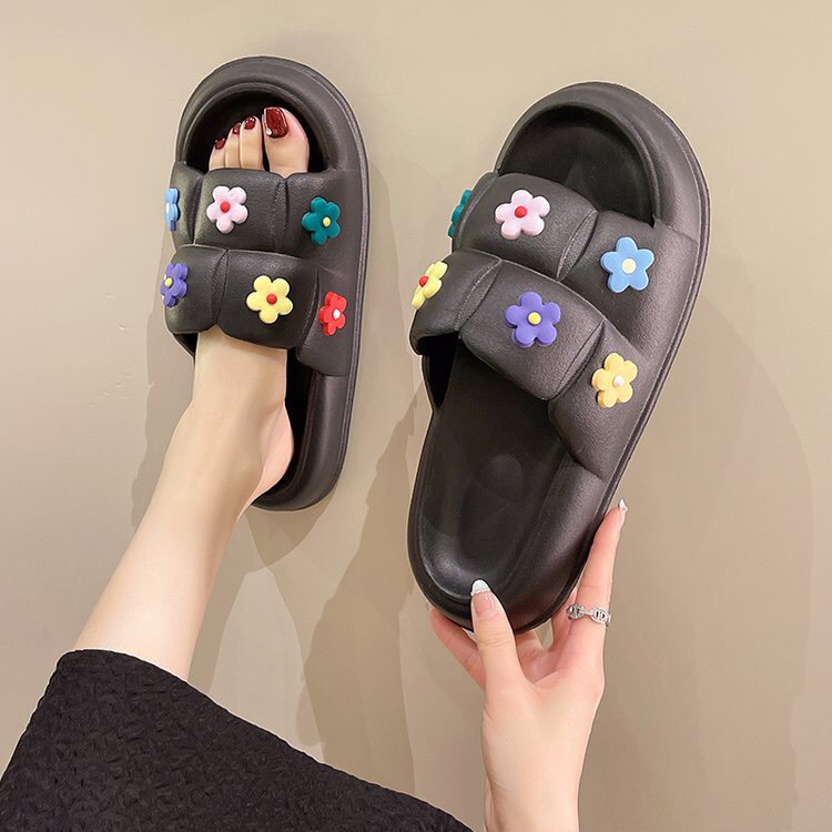 Dép đúc quai ngang đế cao 4cm, Mẫu bánh mì nữ dáng hàn chất liệu eva siêu êm MSP703