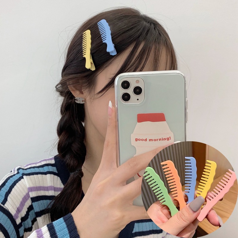 Kẹp Tóc Hình Lược Màu Sắc Ngọt Ngào Thời Trang Cho Nữ