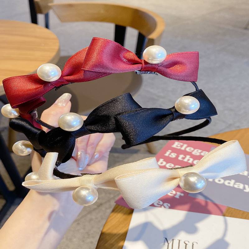 Băng Đô Cài Tóc Hình Bướm Đính Ngọc Trai Đa Chức Năng