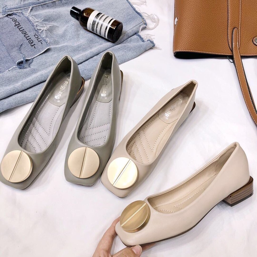 Búp bê mũi vuông da mềm gót 2p fullbox  - 09LA