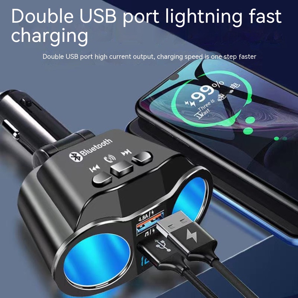 aceyoon FM Transmitter Bluetooth 5.0 Dual USB Port Car Charger Max 3.4A Voltmeter Voltage Detector Hands-Free Calling Fast Car Charger Kit Support USB Driver for Android & iOS Devices 