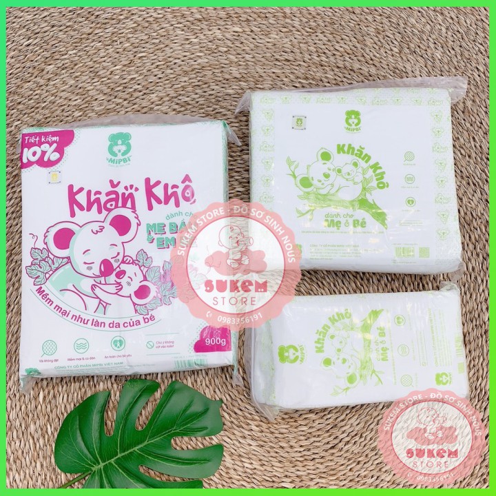  Giấy Khô/Khăn Vải Khô Đa Năng Mipbi Mềm, Dai, An Toàn Cho Bé (300g/600g/900g)