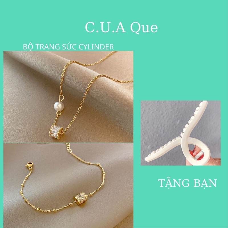 Set vòng cổ, vòng tay Cylinder C.U.A Que 925
