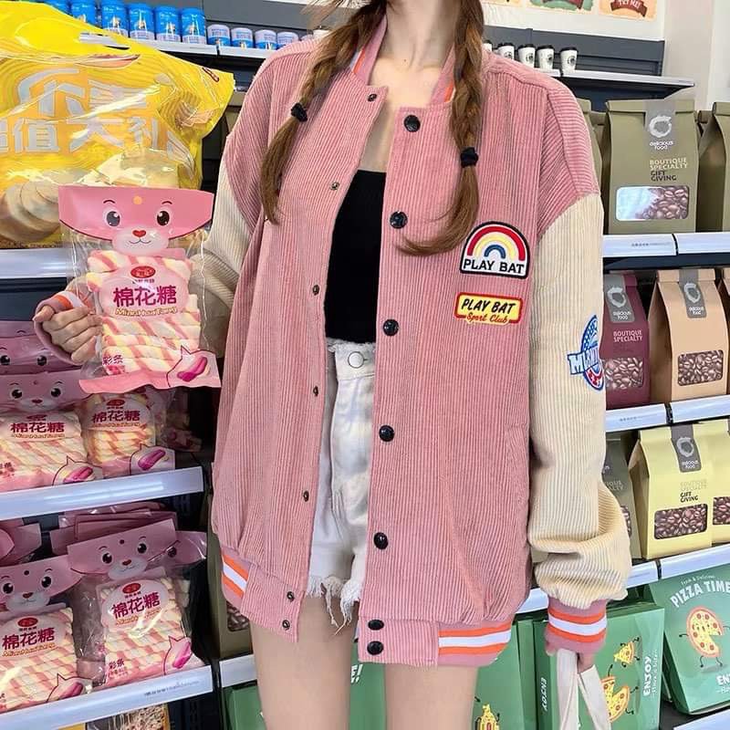 ÁO KHOÁC MLBNY BOMBER NHUNG TĂM LOGO - ÁO VARSITY NAM NỮ UNISEX - HÀNG CÓ SẴN