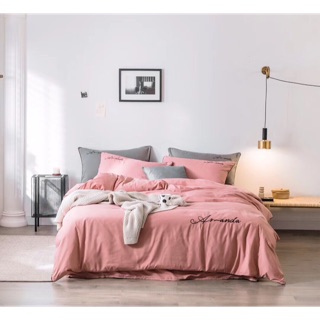 Set Chăn Ga Gối Cotton Hoạt Tính Amanda Hồng