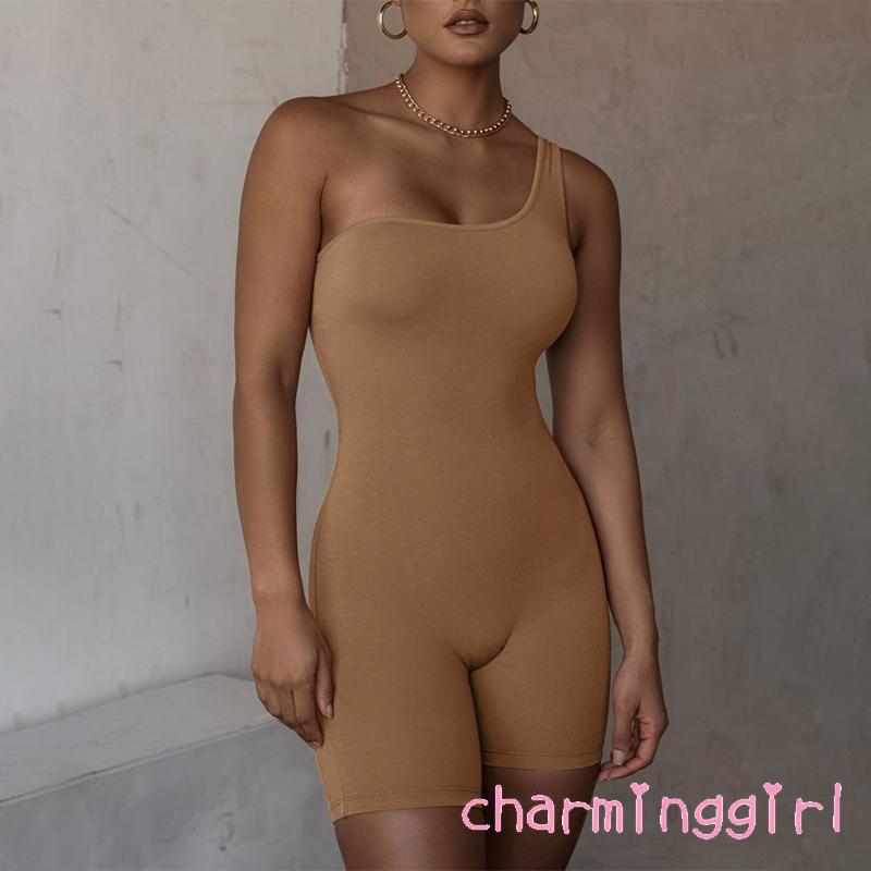 Jumpsuit Lệch Vai Màu Trơn Quyến Rũ Cho Nữ | BigBuy360 - bigbuy360.vn