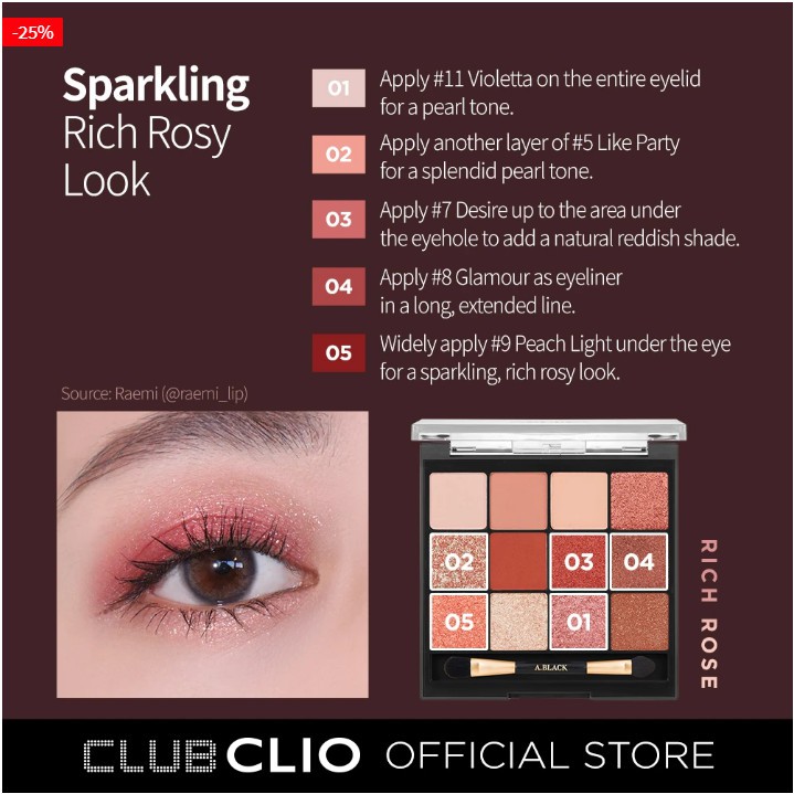 {XẢ KHO SỈ} Bảng Phấn Mắt 12 Màu A.Black Glam Change Multi Palatte by Clio 14.4g