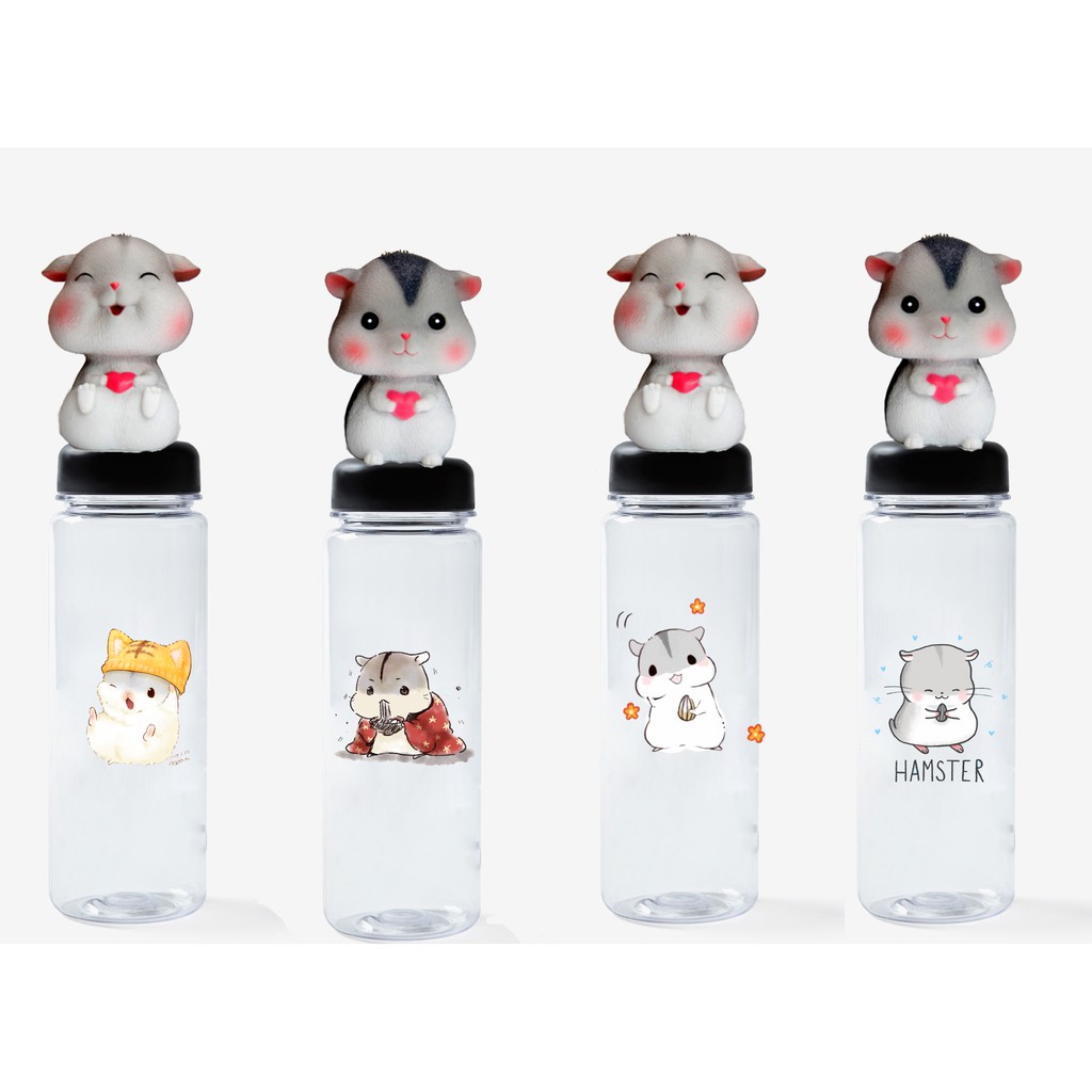 Bình nước hamster đầu nổi BNDN11 500ml hoạt hình cute dễ thương