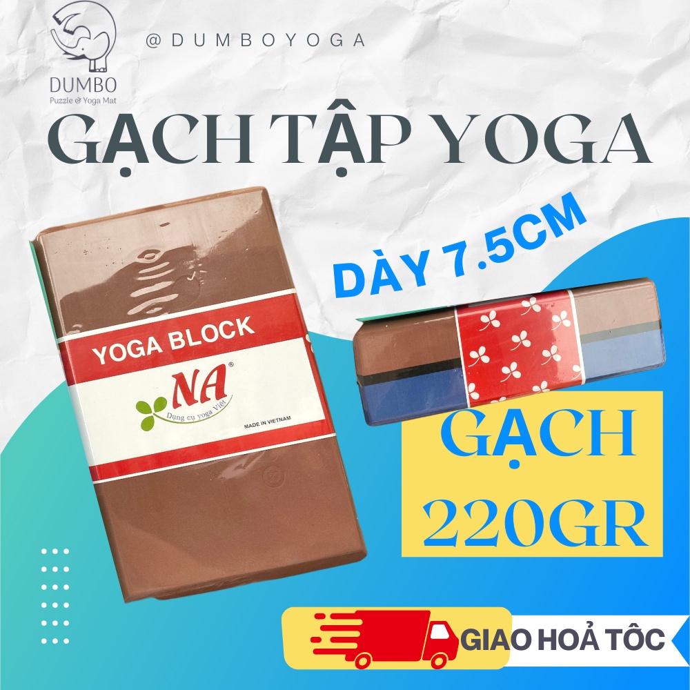 Gạch Tập Yoga NA [Chính hãng] DUMBO MAT | Block Dày 7.5cm nặng 220gr