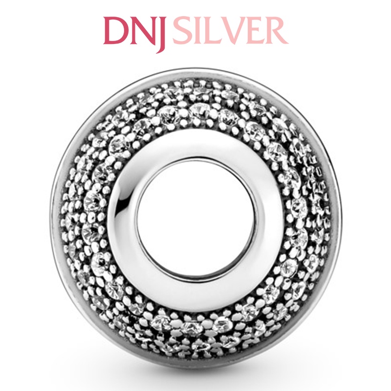 [Hàng cao cấp] Charm bạc 925 cao cấp, hàng chuẩn bạc - Charm Pave &amp; Logo thích hợp để mix vòng tay charm - DN084