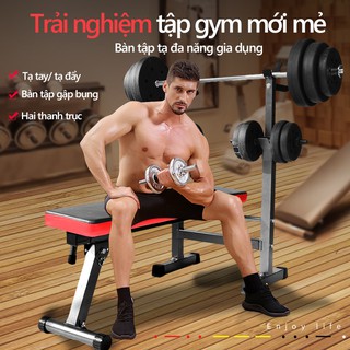 ghế tập tạ đa năng ghế gập bụng ghê tập gym đa năng thiết bị thể thao có thể gấp gọn tiện lợi nhanh chóng màu đỏ đen mạn