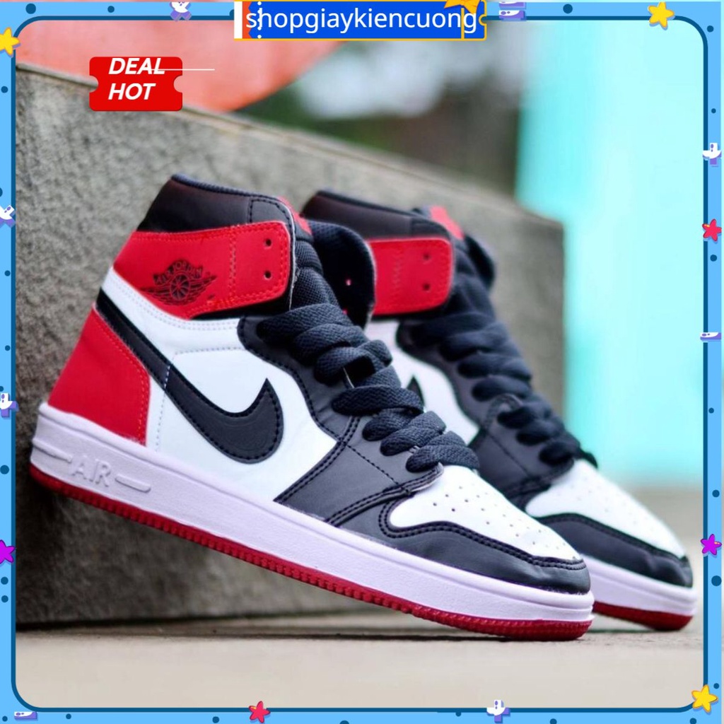 🔥shopgiaykiencuong🔥 Giày Thể Thao 𝗝𝗼𝗿𝗱𝗮𝗻 Cao Cổ Nam Nữ Màu Đỏ Đen full boxbill
