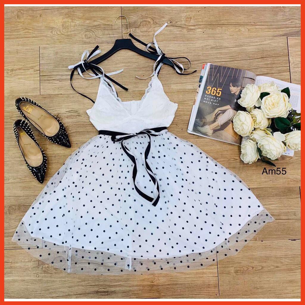 Đầm bi lưới 2 dây 💖 (hàng đẹp)