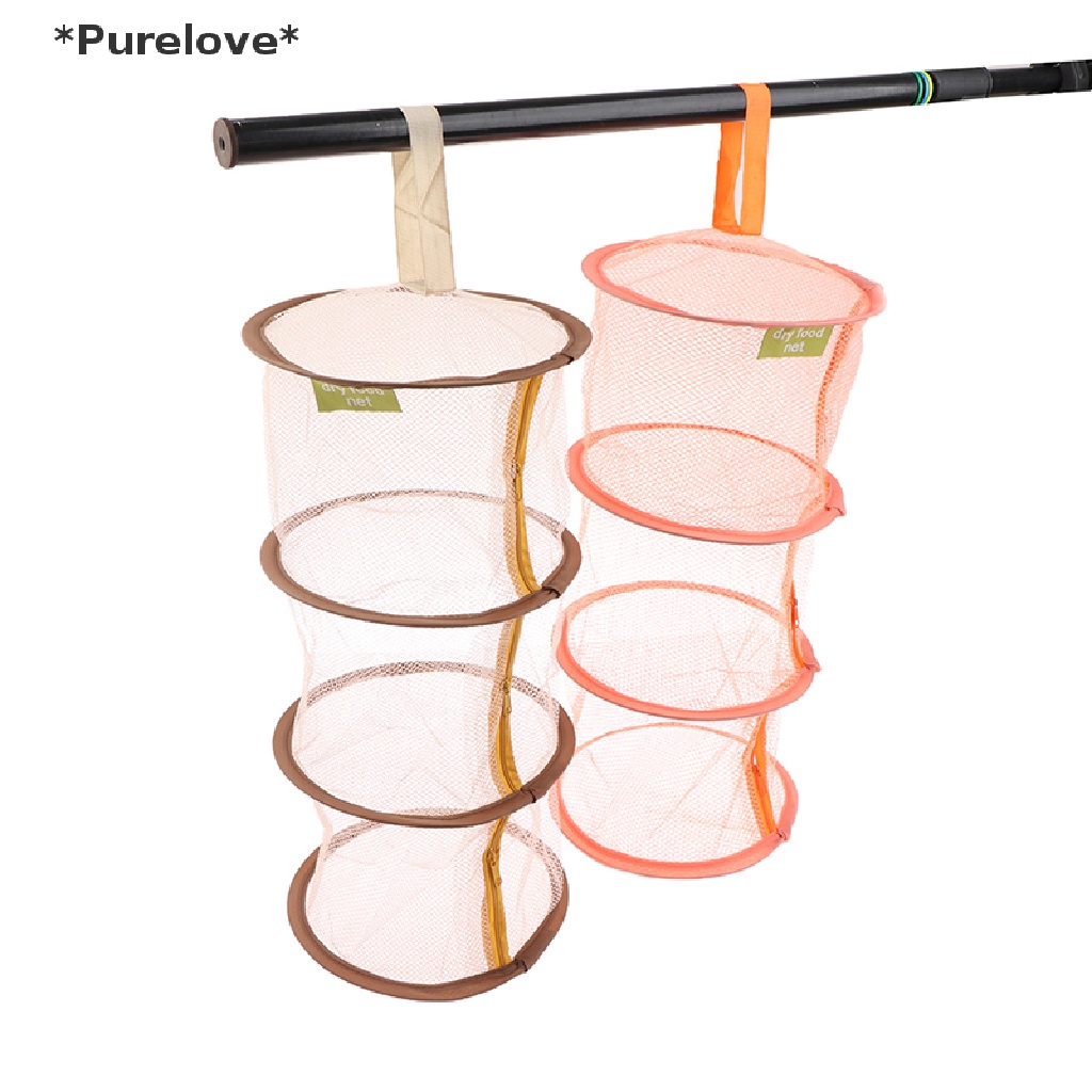 Purelove Túi Lưới Treo 3 Tầng Có Khóa Kéo Dùng Để Đựng Đồ Khô