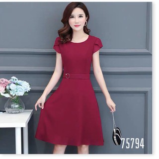 Đầm xòe voan dự tiệc thắt nơ eo siêu xinh mẫu mới hn2020