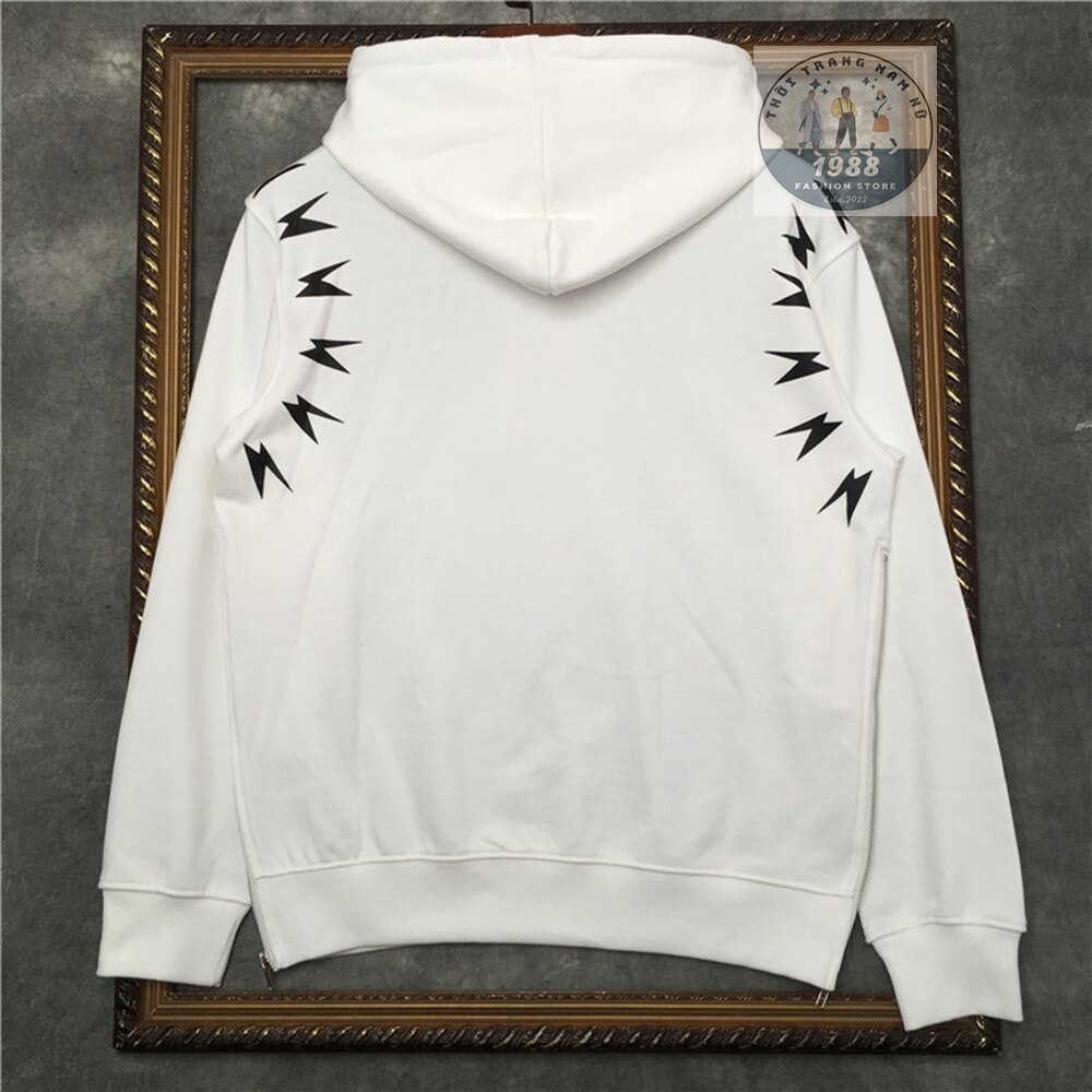 Áo Hoodie Nón Chui Trùm Đầu Form Rộng ❤ Áo Nỉ Thu Đông Unisex Nam Nữ Chất Liệu Nỉ In Họa Tiết Lightning Bolt Tia Chớp