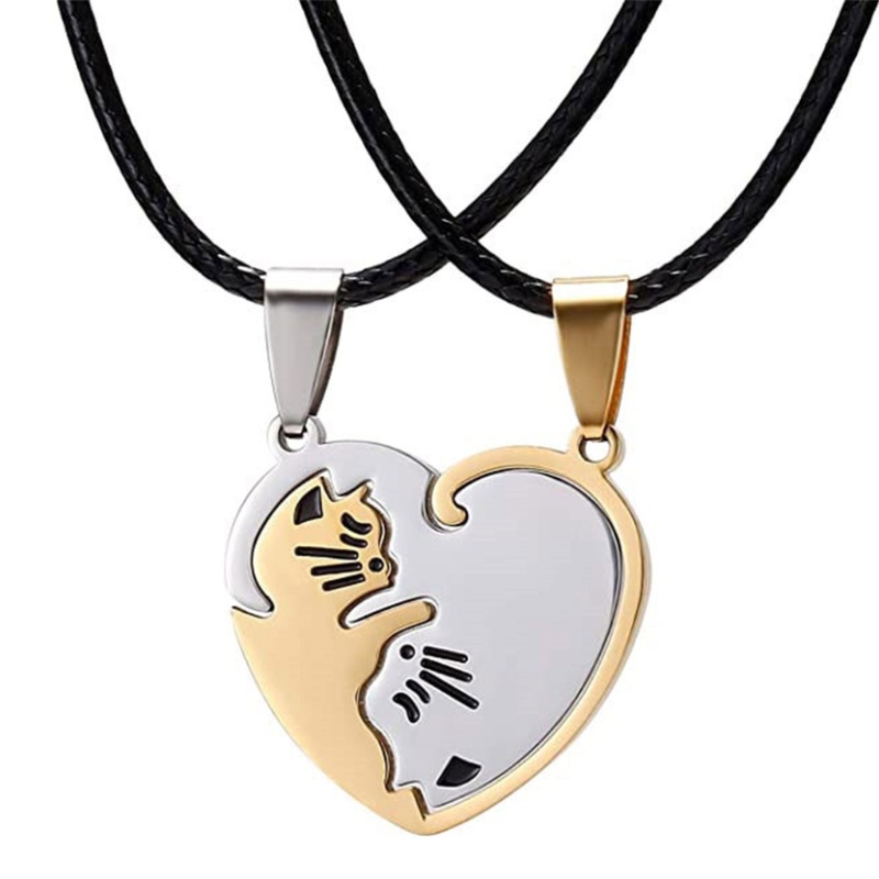 Set 2 Mặt Dây Chuyền Hình Mèo Dễ Thương Cho Nữ