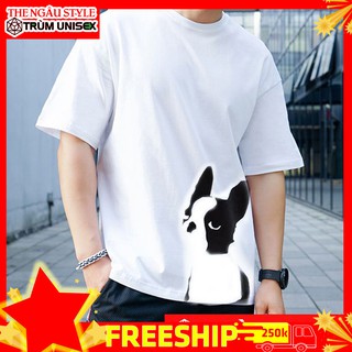 Áo Thun Unisex Áo Phông Áo cooton Nam nữ hình chó PullDog baby màu đen The Ngầu Style TNS79