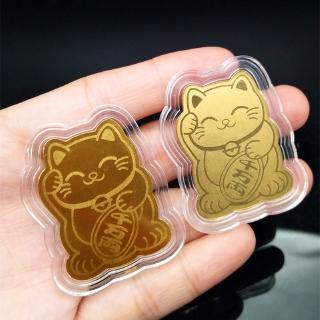 Năm mới 2020 Đồng xu vàng Lucky Cat Nhãn dán điện thoại Tiền kỷ niệm