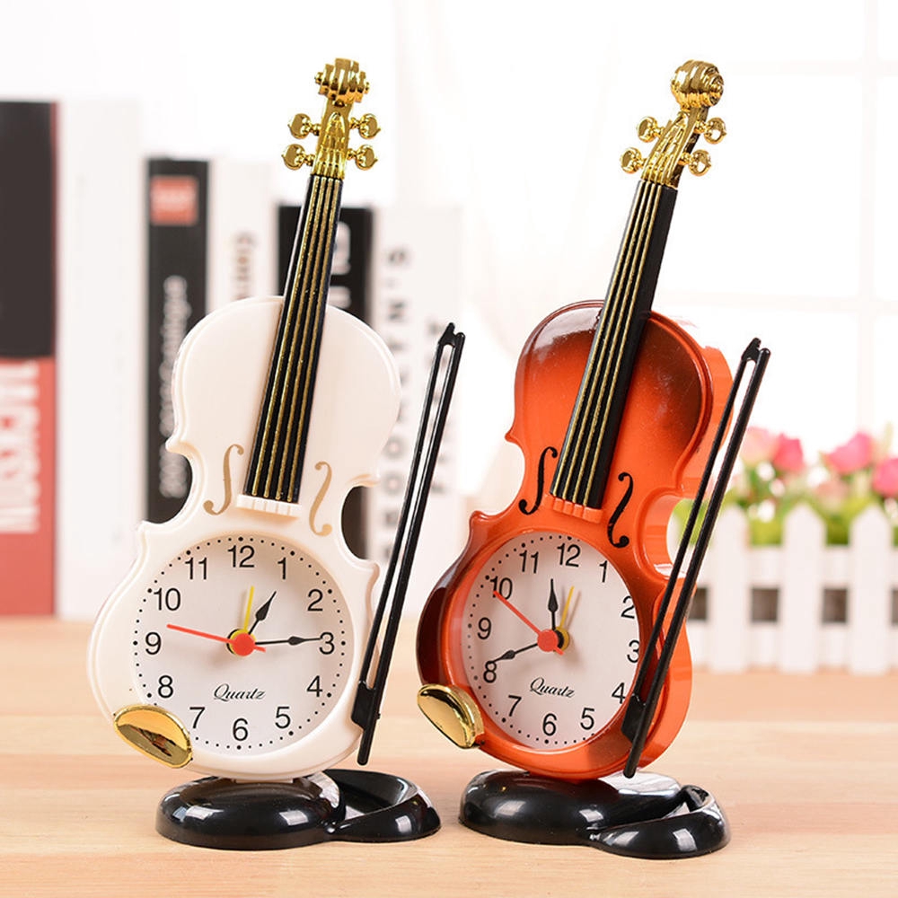 Đồng hồ báo thức để bàn trang trí hình cây đàn Violin độc đáo