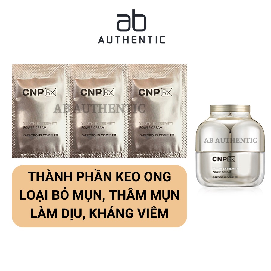 Gói Sample Kem dưỡng keo ong tái tạo, phục hồi da Cnp Rx Youth Extremity Cream- AB Authentic