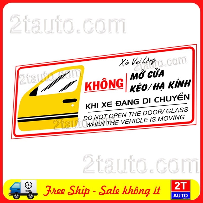 LOGO STICKER TEM DÁN CẢNH BÁO KHÔNG MỞ CỬA, KHÔNG KÉO HẠ KÍNH TRÊN Ô TÔ XE HƠI SKU khongmocua