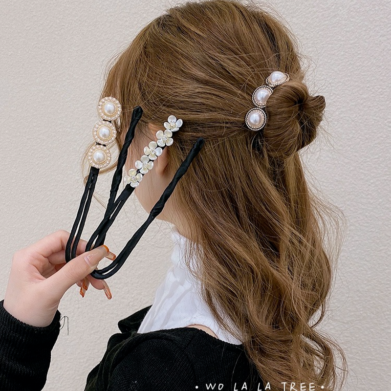 Dây Cột Tóc Đính Ngọc Trai Nhân Tạo Thiết Kế Đơn Giản Phong Cách Hàn Quốc
