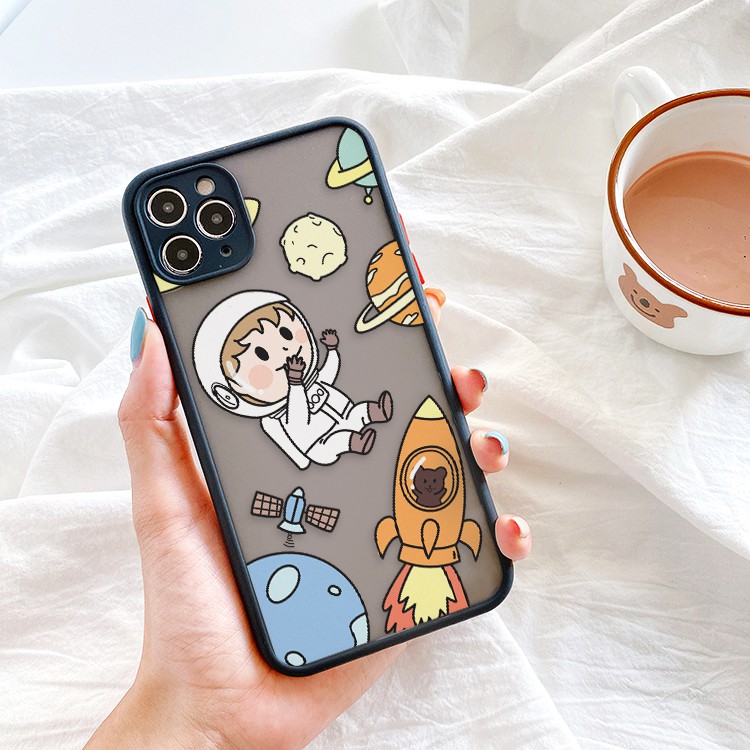 Ốp lưng iphone Space Couple nhám viền nổi cong 6/6plus/6s/6splus/7/7plus/8/8plus/x/xr/xs/11/12/13/pro/max/plus/promax | BigBuy360 - bigbuy360.vn