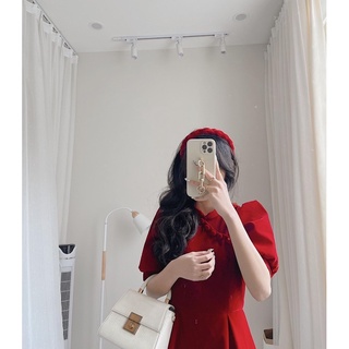váy cổ sườn xám khuy bọc by Samhyewear