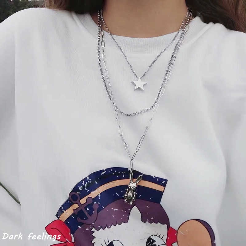 [Spot] Dây Chuyền Kim Loại Nhiều Lớp Cá Tính Thời Trang 223974Phụ Kiện Dây Chuyền Cặp Đôi Cá Tính Trẻ Trung