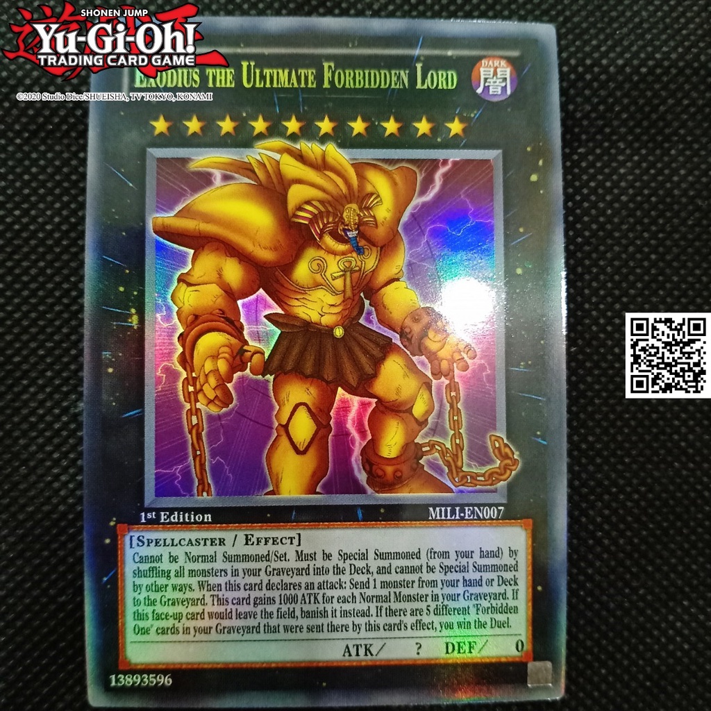 Card YugiOh Exodius The Ultimate Forbidden Lord có tem bạc phản quang bài hiệu ứng phản quang TẶNG Sleeves bọc bài 1458