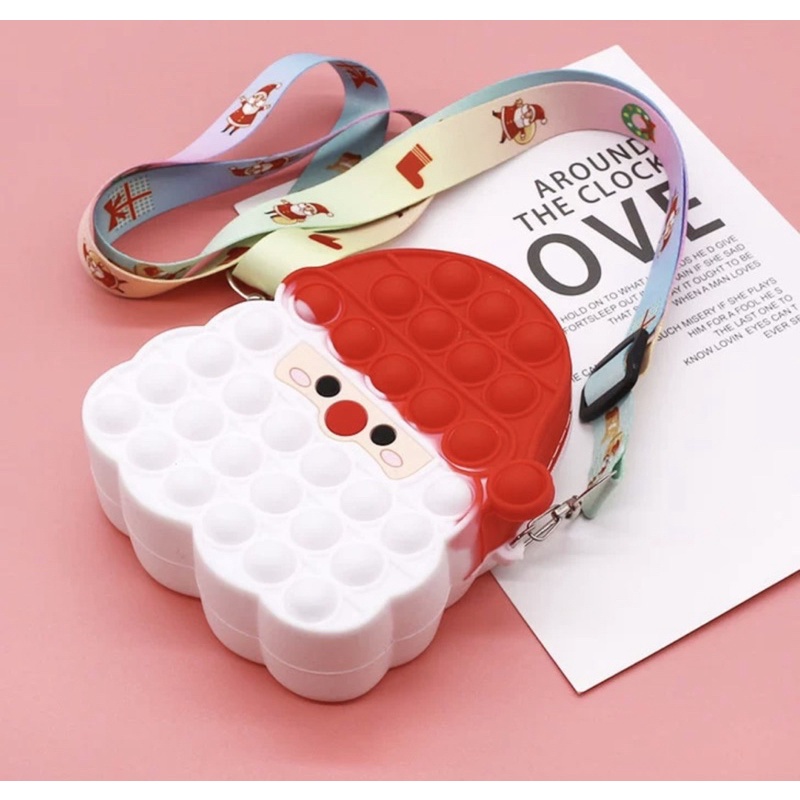 F400 Túi pop it đeo chéo Hot hit pop it dành cho bé phiên bản Noel mới nhất