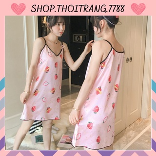 Váy ngủ lụa kèm bịt mắt hàng quảng châu siêu xinh