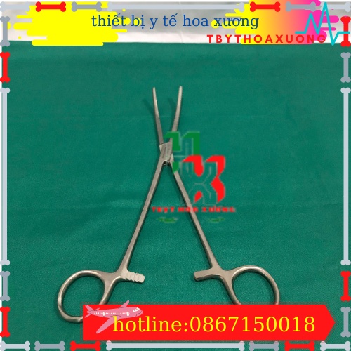 Panh Y Tế, Panh Gắp Phẫu Thuật, Pen Kẹp Y Tế, Panh Cong Không Mấu 24cm - Hàng Pakistan